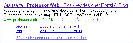 Google Sitemap von Professor Web