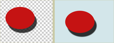 Links: Firefox und IE7, Rechts: IE6 im Umgang mit transparenten PNG